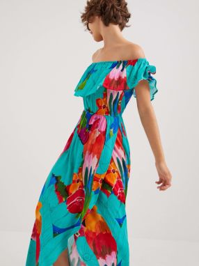 Letné a plážové šaty pre ženy Desigual - tyrkysová galéria
