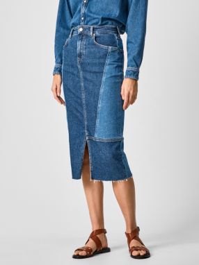 Modrá dámska rifľová midi sukňa Pepe Jeans Piper galéria