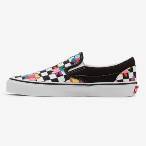 Čierno-biele dámske vzorované tenisky VANS Classic Slip On