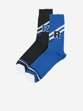Replay 2 pack pánskych ponožiek v modrej a čiernej farbe