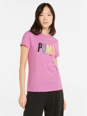 Ružové dámske tričko s potlačou Puma