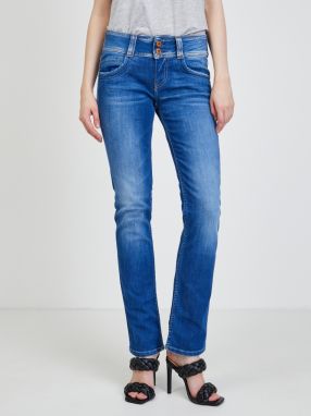 Modré dámske straight fit džínsy Pepe Jeans