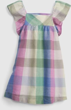 Dievčatá - Detské kockované šaty Farebná