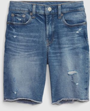 Dievčatá - Detské džínsové kraťasy high rise Modrá