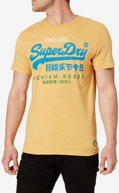 Žlté pánske tričko s potlačou Superdry