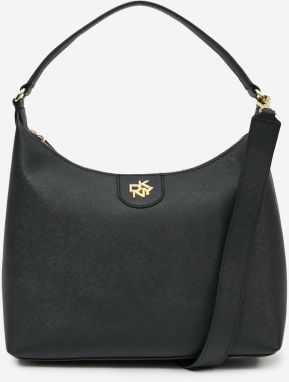 Čierna dámska malá kožená crossbody kabelka DKNY Carol