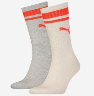 Súprava dvoch párov pánskych ponožiek v krémovej a svetlo šedej farbe Puma