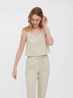 Béžové voľné cropped tielko VERO MODA Josie