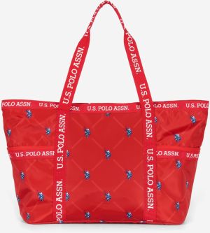 Červený dámsky vzorovaný shopper US Polo Assn.