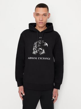 Čierna pánska mikina s kapucňou Armani Exchange