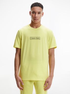 Žlté pánske tričko na spanie Calvin Klein