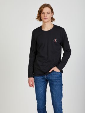 Čierne pánske tričko s dlhým rukávom Calvin Klein