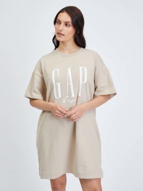 Béžové dámske mikinové šaty s logom GAP