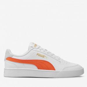 Oranžovo-biele detské tenisky Puma Shuffle Jr