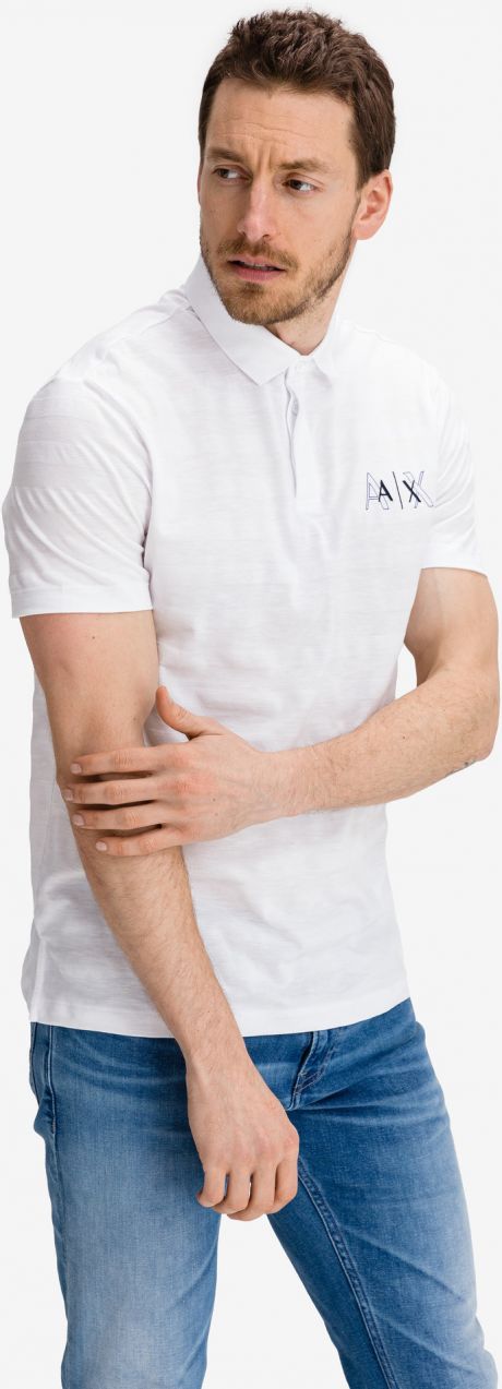 Armani Exchange biele pánske polo tričko