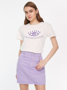 Svetlo fialová džínsová minisukňa Trendyol