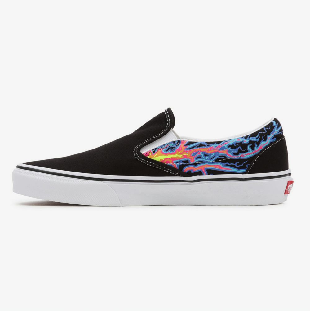 Čierne pánske vzorované tenisky VANS Classic Slip On