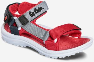 Šedé a červené dievčenské sandále Lee Cooper