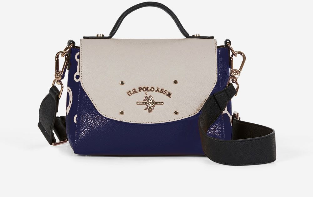 Béžová a modrá crossbody kabelka U.S. Polo Assn. Prístav Mayaca