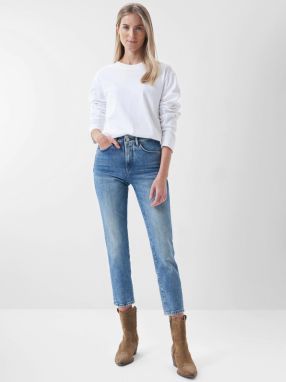 Modré dámske skrátené slim fit rifle Salsa Jeans