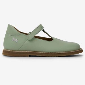 Zelené dievčenské kožené sandále Camper