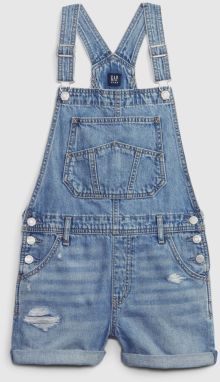 Dievčatá - Detské džínsové kraťasy s trakmi Modrá