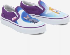 Detské vzorované slip on tenisky Vans UY Classic fialovo-bielej farby