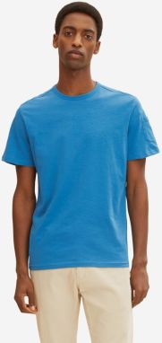 Modré pánske základné tričko s vreckom Tom Tailor