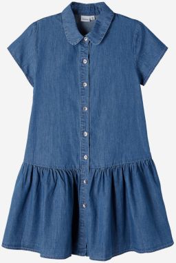 Modré dievčenské džínsové košeľové šaty name it Fabiana