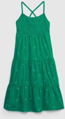 Zelené dievčenské midi šaty s ramienkami GAP