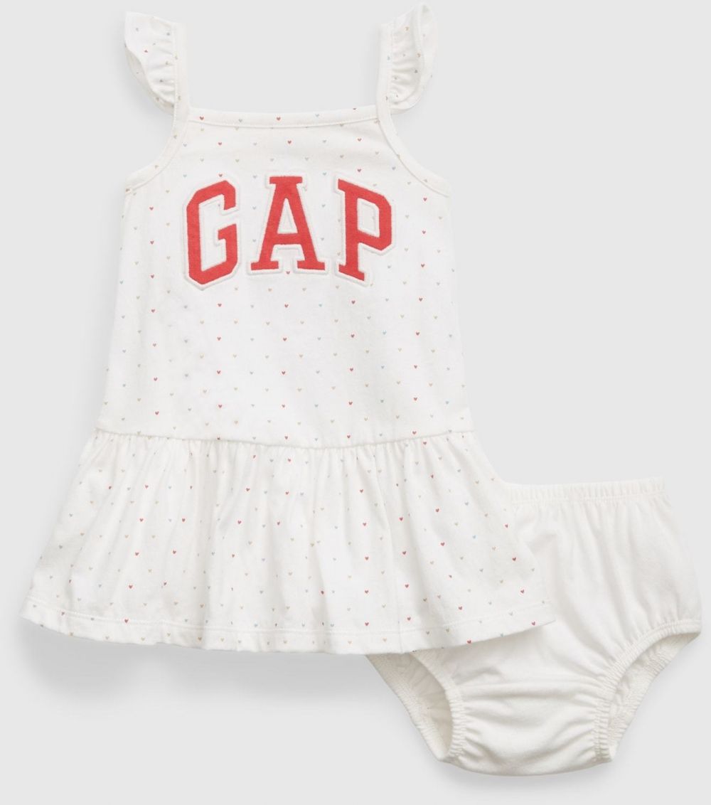 Biele dievčenské šaty s logom GAP GAP