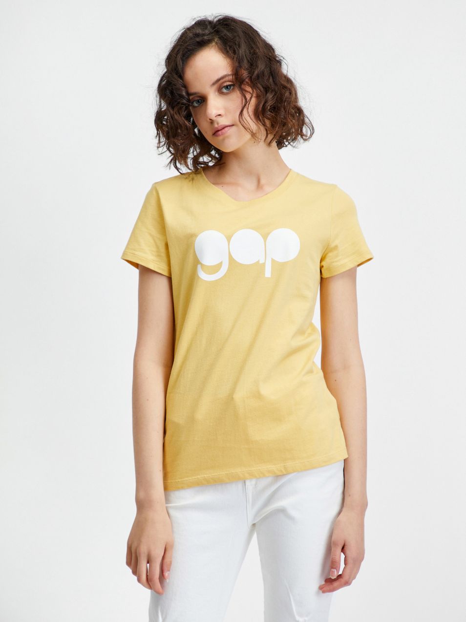 Žlté dámske tričko s retro logom GAP
