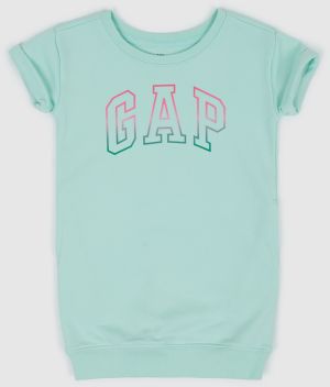 Svetlomodré dievčenské mikinové šaty s logom GAP