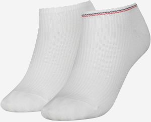 Súprava dvoch párov dámskych rebrovaných ponožiek v bielej farbe Tommy Hilfiger galéria