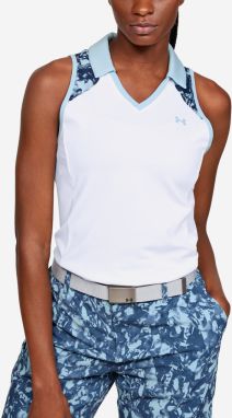 Tričko Under Armour UA Zinger Sleeveless Blocked Polo - biela