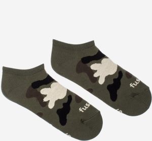 Tmavozelené vzorované ponožky Fusakle Maskáč