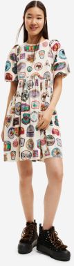 Krémové dámske vzorované šaty Desigual Stamps
