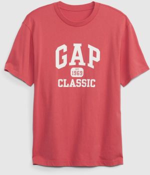 Červené pánske tričko logo GAP 1969 Classic organic