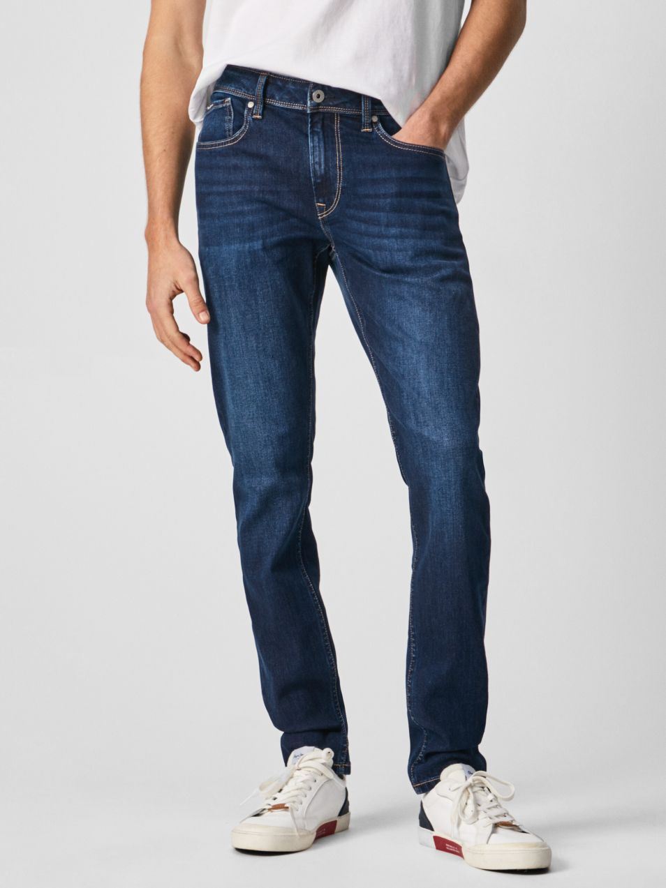 Tmavomodré pánske slim fit rifle Pepe Jeans Finsbury