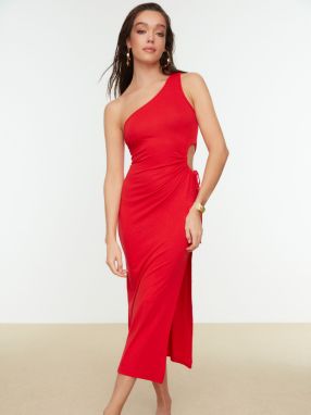 Červené šaty s prestrihom Trendyol