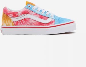 Modro-ružové detské batikované tenisky s koženými detailmi VANS Tie Dye