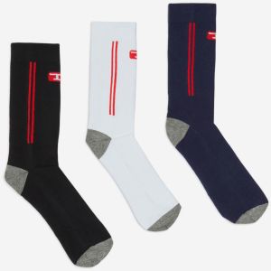 Sada troch párov ponožiek v modrej, bielej a čiernej farbe Diesel