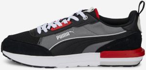 Šedo-čierne pánske kožené tenisky Puma R22