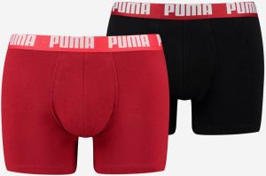Sada dvoch pánskych boxeriek v čiernej a červenej farbe Puma