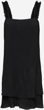 Čierne krátke plisované šaty na ramienka Jacqueline de Yong Lila