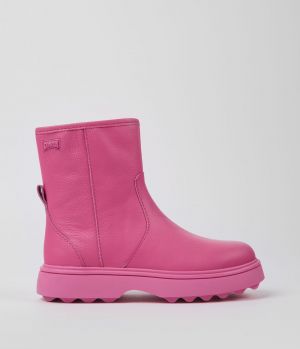 Ružové dievčenské kožené členkové topánky Camper Jenna