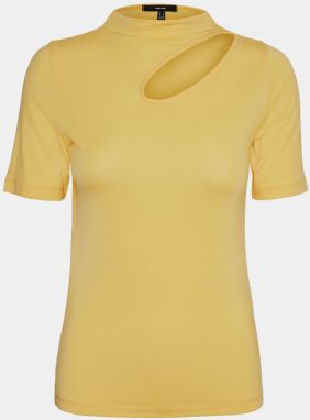 Žlté tričko s priestrihom VERO MODA Glow