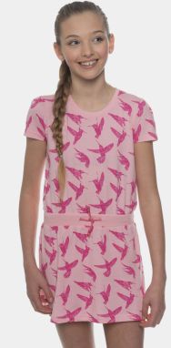 Ružové dievčenské vzorované šaty SAM 73