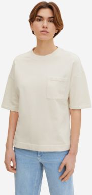 Krémové dámske basic tričko Tom Tailor