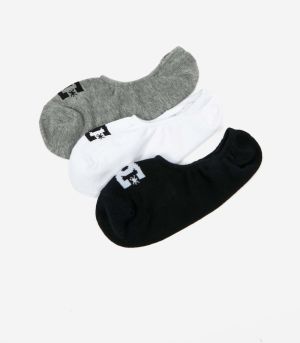 Súprava troch párov ponožiek v čiernej, bielej a šedej farbe DC